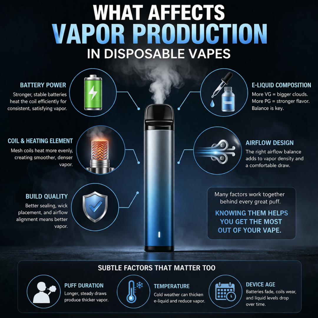What Affects Vapor Production in Disposable Vapes vapeorder.in What Affects Vapor Production in Disposable Vapes vapeorder.in