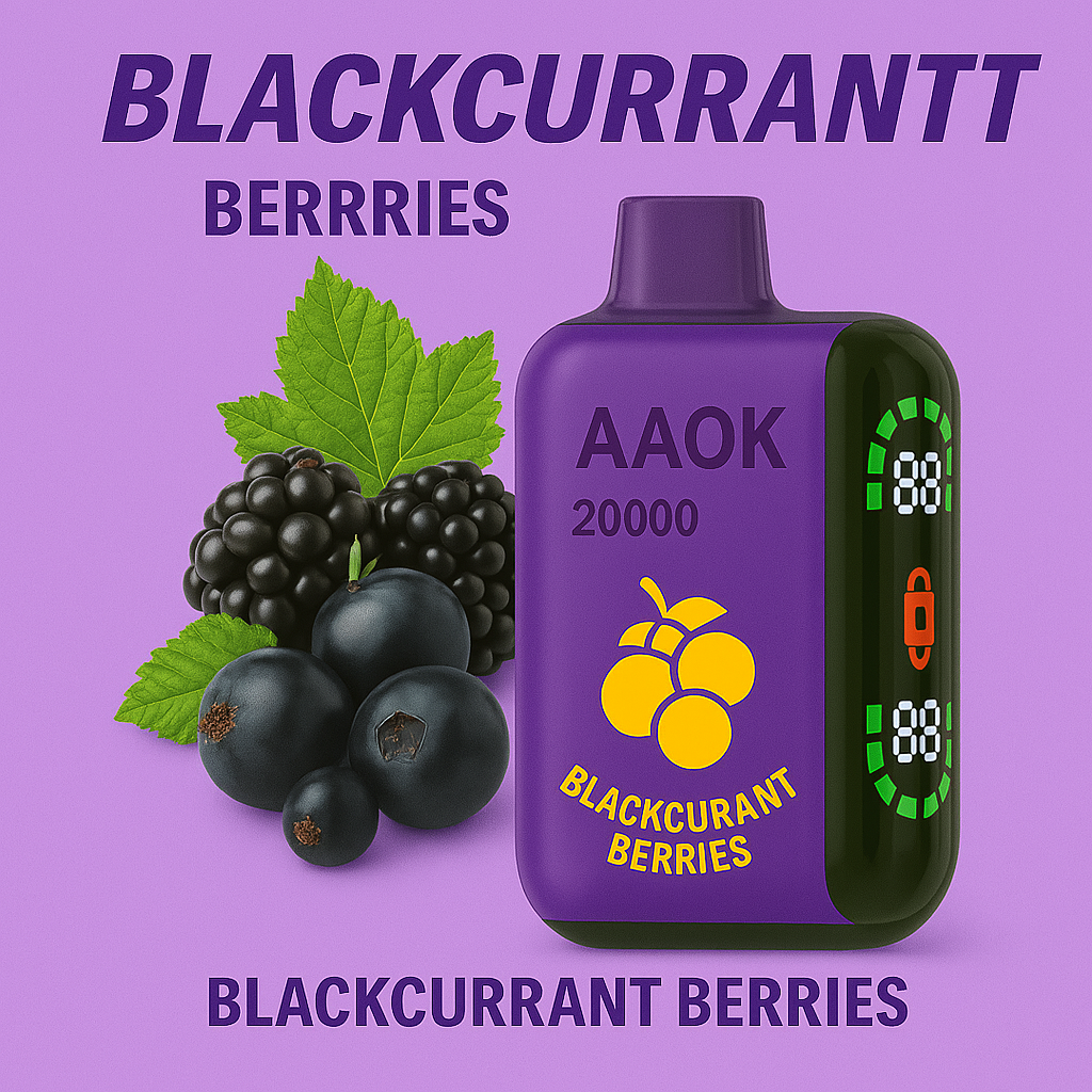 AAOK 20000 Blackcurrant Berries puff disposable vape product image