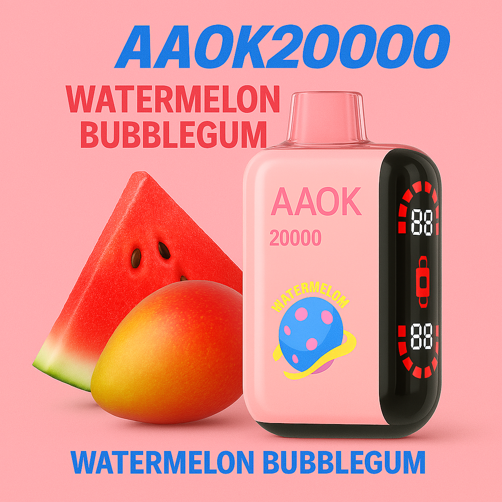 AAOK 20000 Watermelon Bubblegum disposable vape device