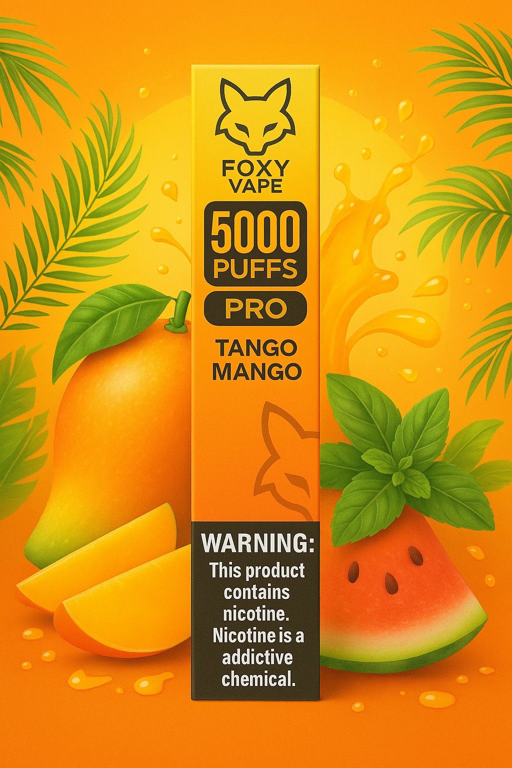Foxy Pro 5000 Tango Mango disposable vape with premium build