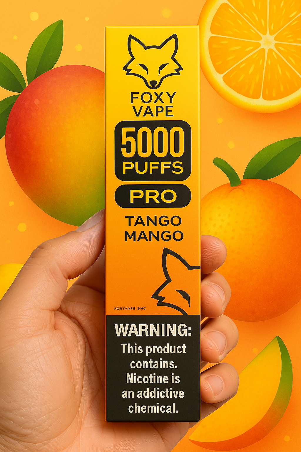 Foxy Pro 5000 Tango Mango vape designed for long-lasting use