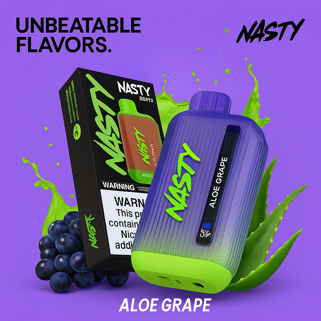 Nasty Bar 8500 Aloe grape flavored disposable vape
