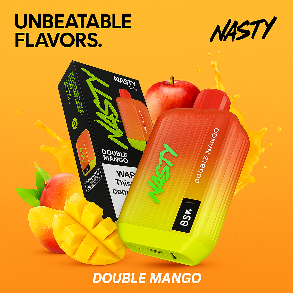Nasty Bar 8500 Double Mango flavored disposable vape
