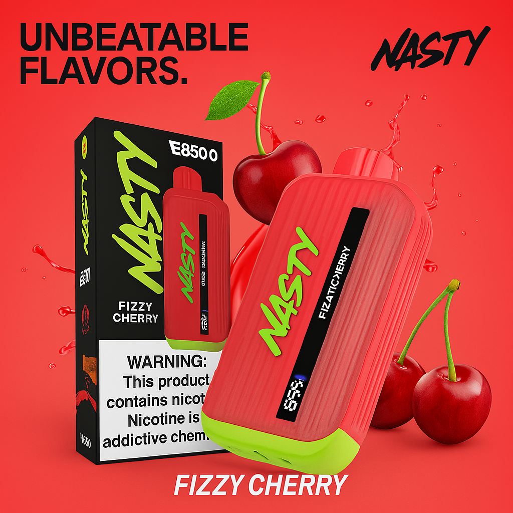 Nasty Bar 8500 Fizzy Cherry disposable vape device