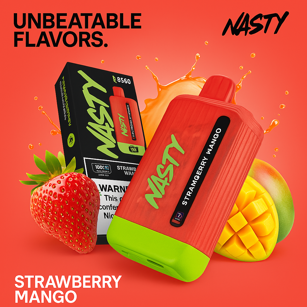 Nasty Bar 8500 Strawberry mango puff disposable vape product image